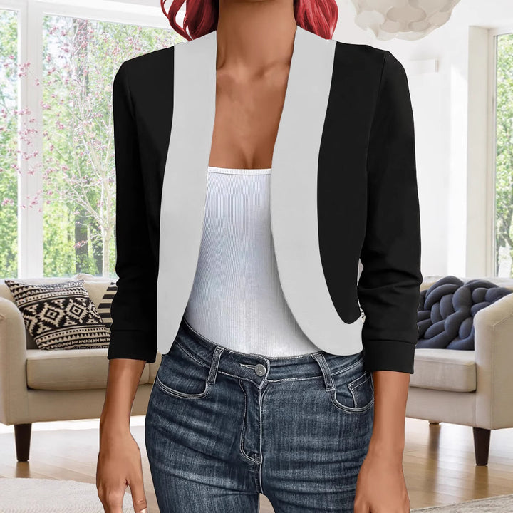 Women elegant blazer with contrasting inserts Lune London