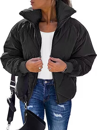 Ladies thermal insulated quilted jacket with high collar and elastic cuffs Lune London