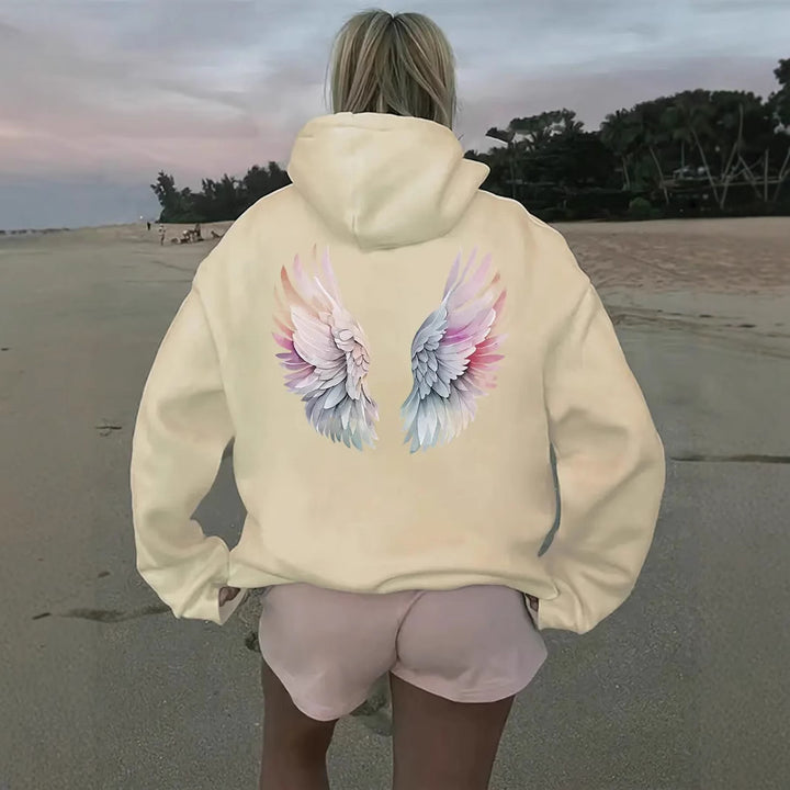 Women's hoodie sweatshirt with imaginative wing motif Chic & Stil
