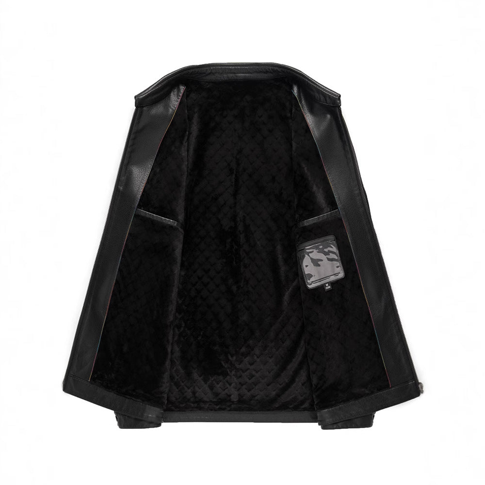 Faux leather jacket for men, modern and stylish, with practical zip pockets Lune London