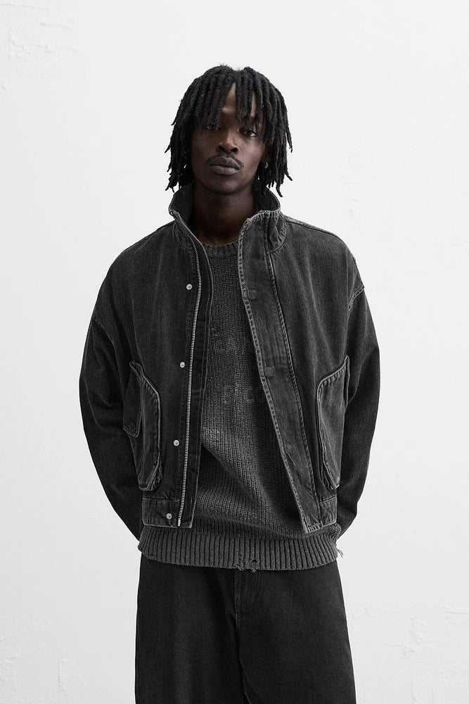 Lune London Men's Denim Bomber Jacket