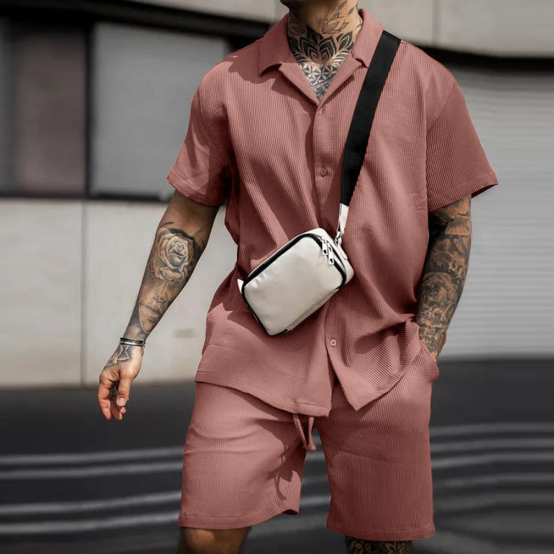 Casual short-sleeved shirt for men with a stylish fit and matching shorts Lune London