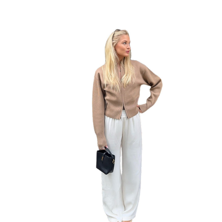 Ladies Elegant knit jacket with full zipper Lune London