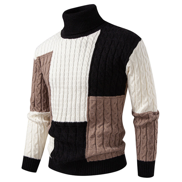 High-quality knitted sweater for men with modern color block design Lune London