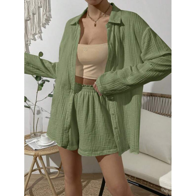 Lune London short sleeve top and lightweight shorts set for ladies