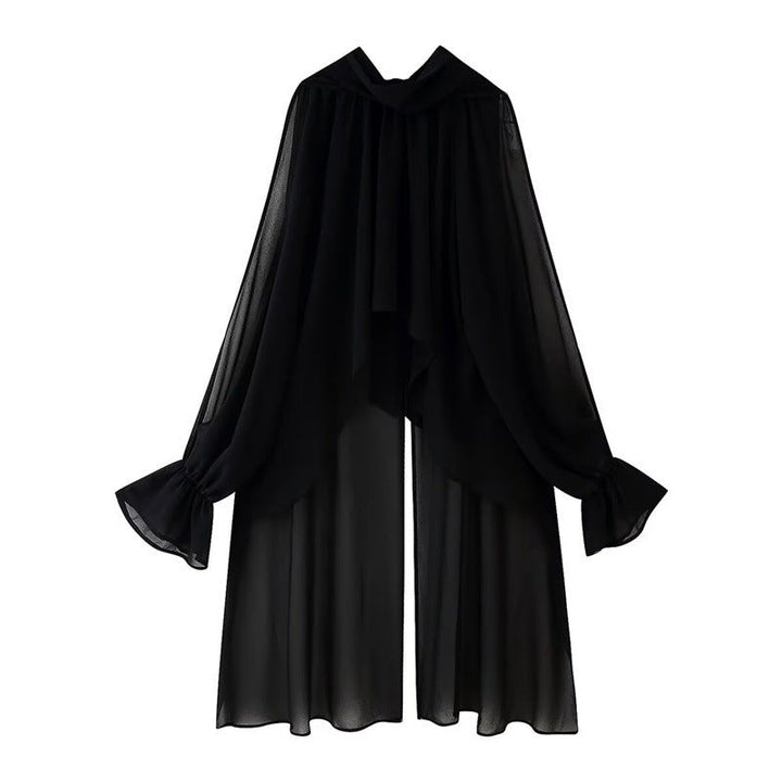 Women's Elegant Chiffon Cape with Voluminous Sleeves Lune London