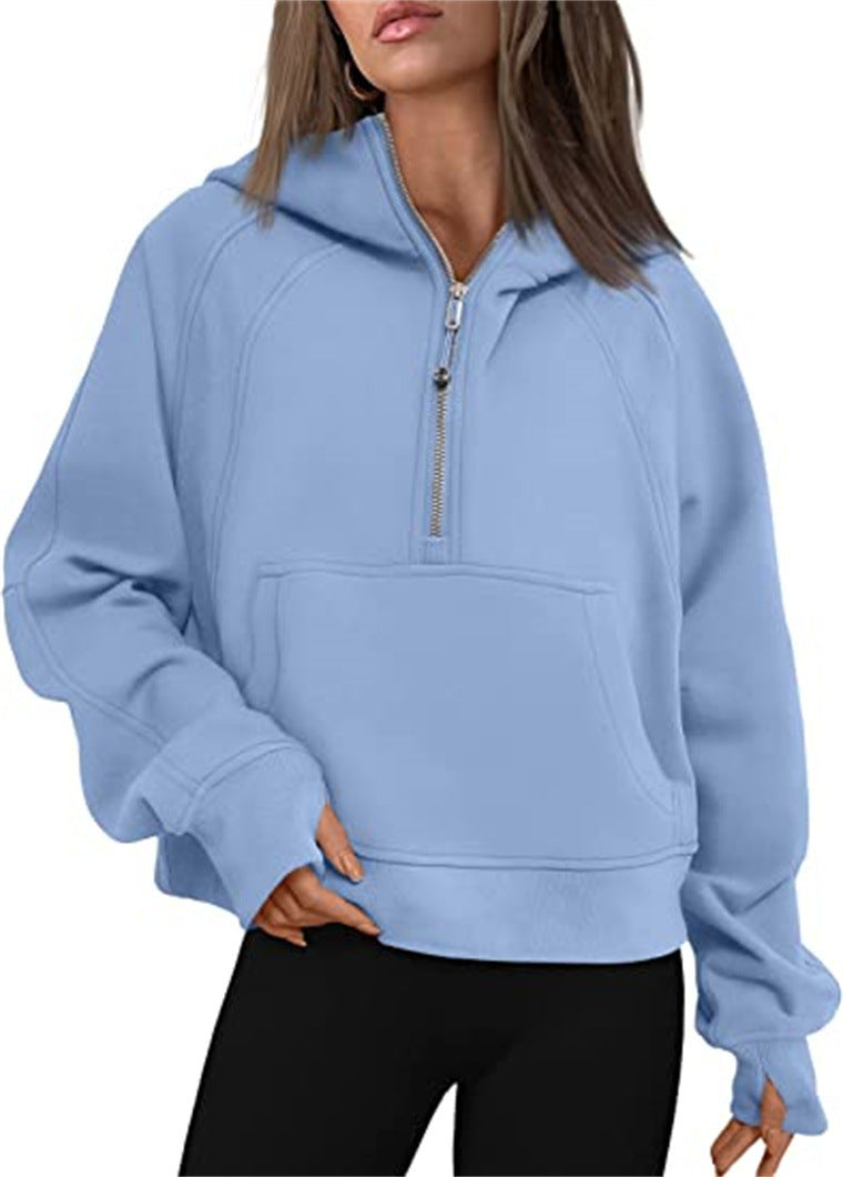 Ladies Oversized Hoodie with practical kangaroo pocket and zipper Lune London