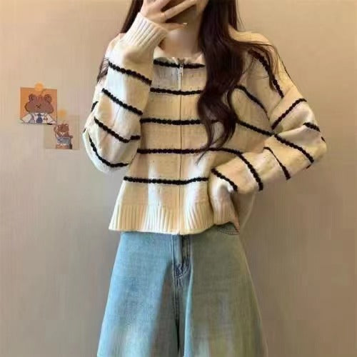 Striped knit sweater for women Lune London