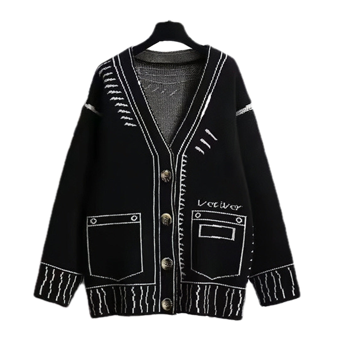 Women's Cardigan with Unique Graphic Design and High-Quality Button Details Lune London