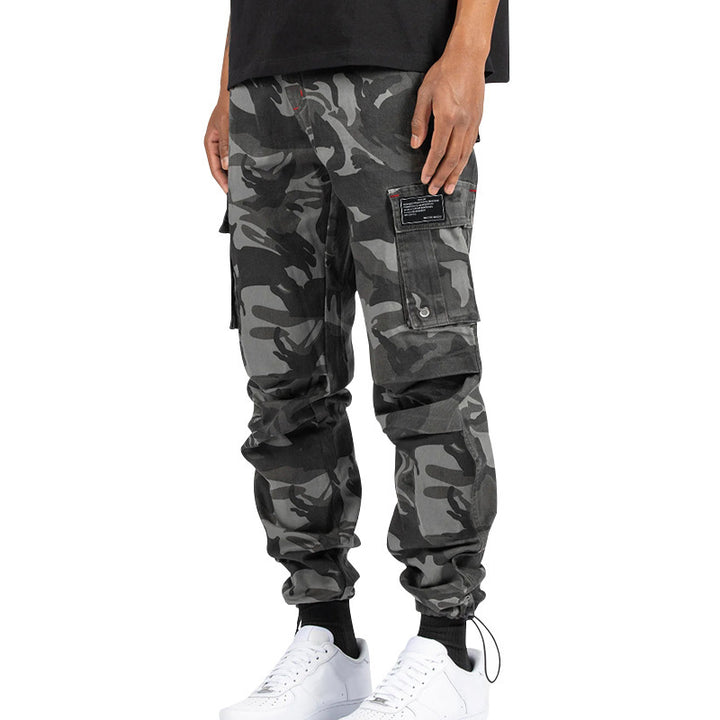 Functional cargo pants for men with elastic waistband and multiple pockets Lune London