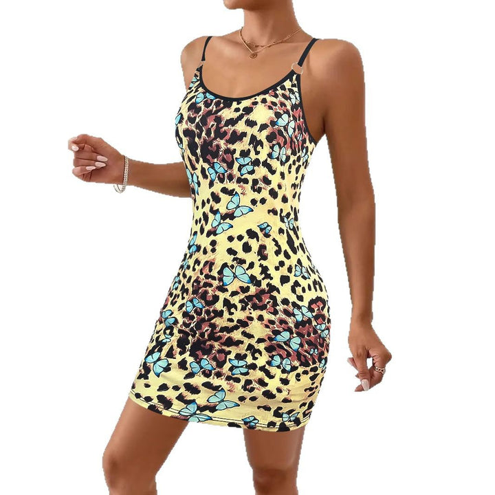 Lune London women's fitted mini dress with butterfly floral pattern