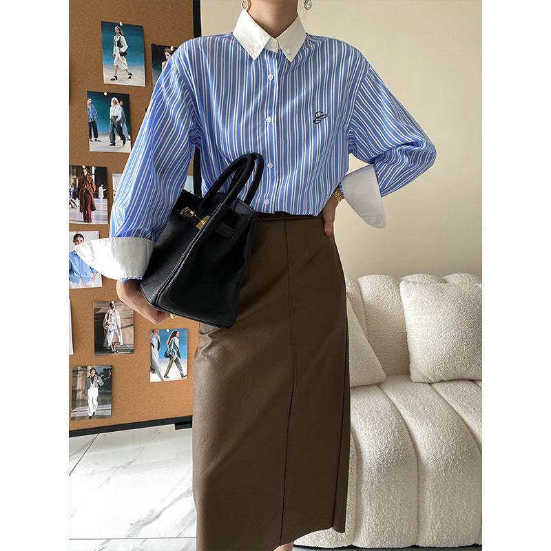 Women's Classic Shirt Blouse with Fine Stripes Chic & Stil