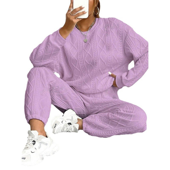 Women's knit loungewear set with relaxed fit and textured surface Lune London