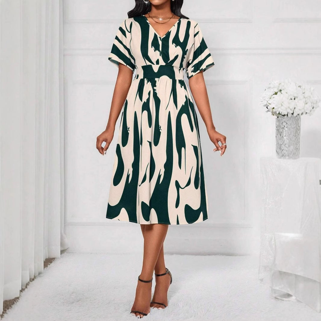 Lune London Abstract Print Midi Dress for Women