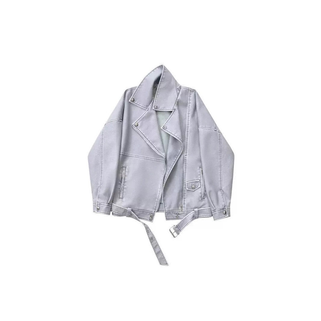 Women's motorcycle jacket in faux leather with unique cut Lune London