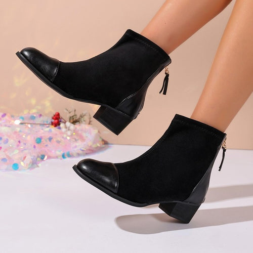 Elegant ankle boots for ladies in soft suede with stylish accents Lune London