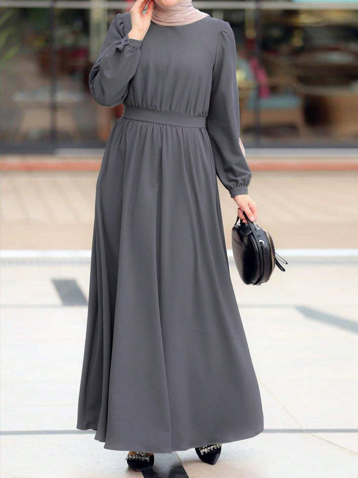 Maxi dress for women with elastic waistband and long sleeves Lune London