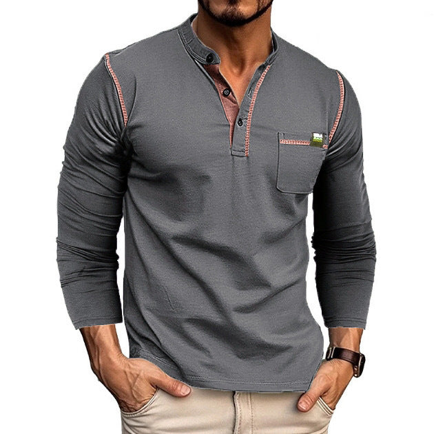 Men's stylish long sleeve shirt with button placket and chest pocket Lune London