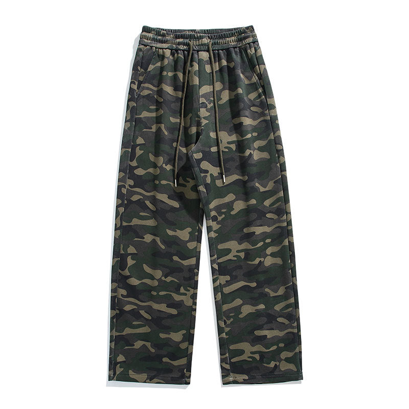 Casual cargo pants for women with drawstring and practical camouflage pattern Lune London