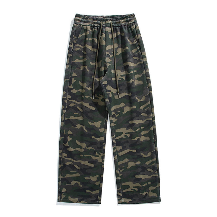 Casual cargo pants for women with drawstring and practical camouflage pattern Lune London