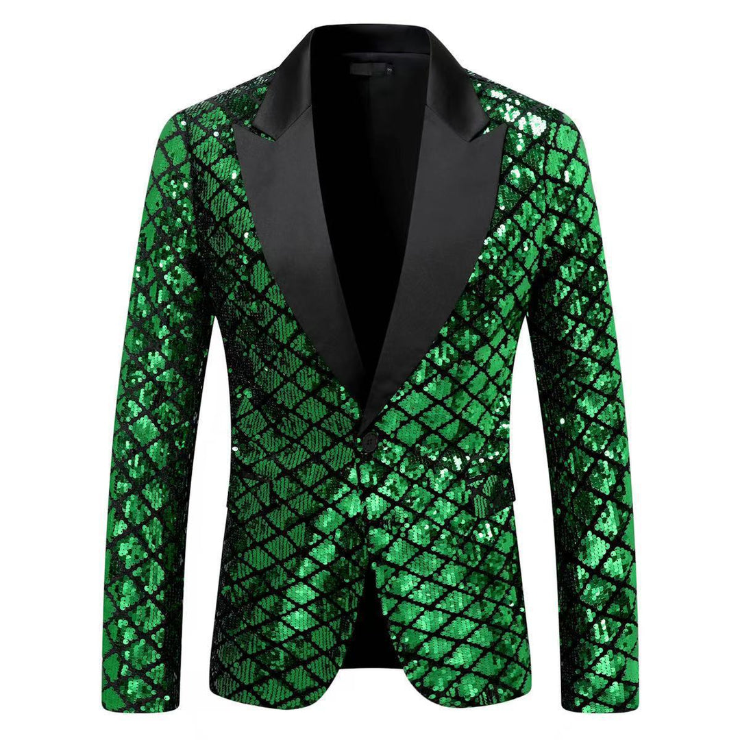 Elegant sequin blazer jacket for men with classic lapels Lune London