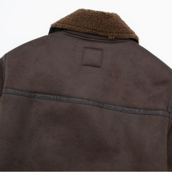 Casual biker jacket for women with a soft faux fur collar and practical pockets Lune London