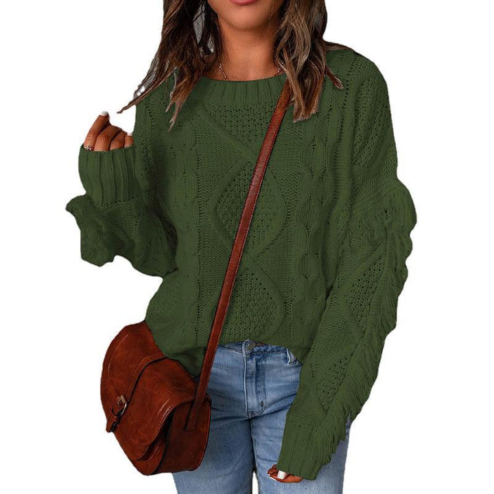 Chunky knit sweater for women with drop shoulders and elastic edges Lune London