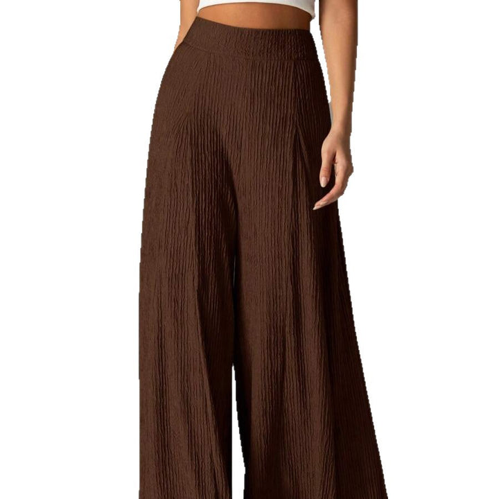 Wide pleated pants for women with high waist and elastic waistband Lune London