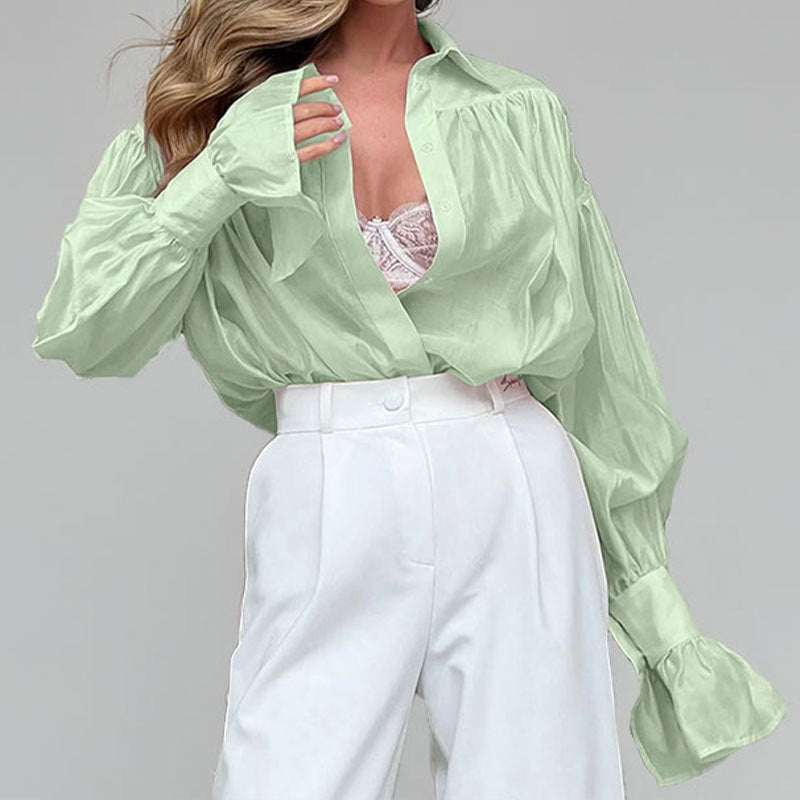 Blouse Élégante pour Femme avec Coupe Ample et Manches en Forme de Ballon Chic & Stil