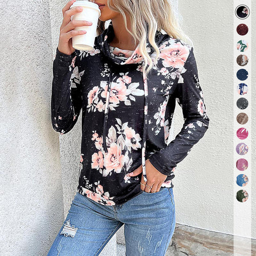 Pull femmes avec motif floral et col haut Chic & Stil