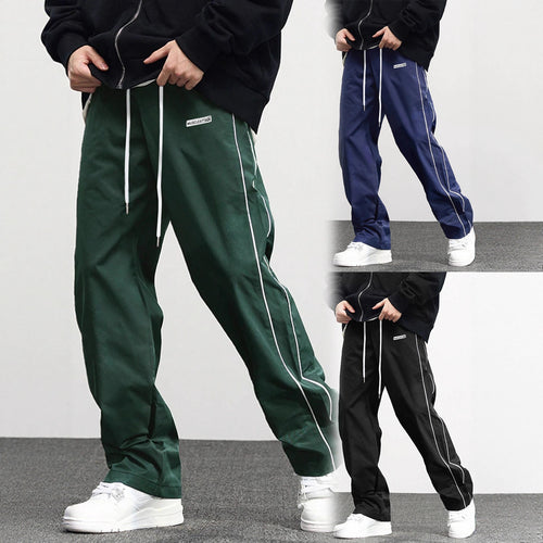 Casual men's jogger pants with elastic waist and contrasting side stripes Lune London