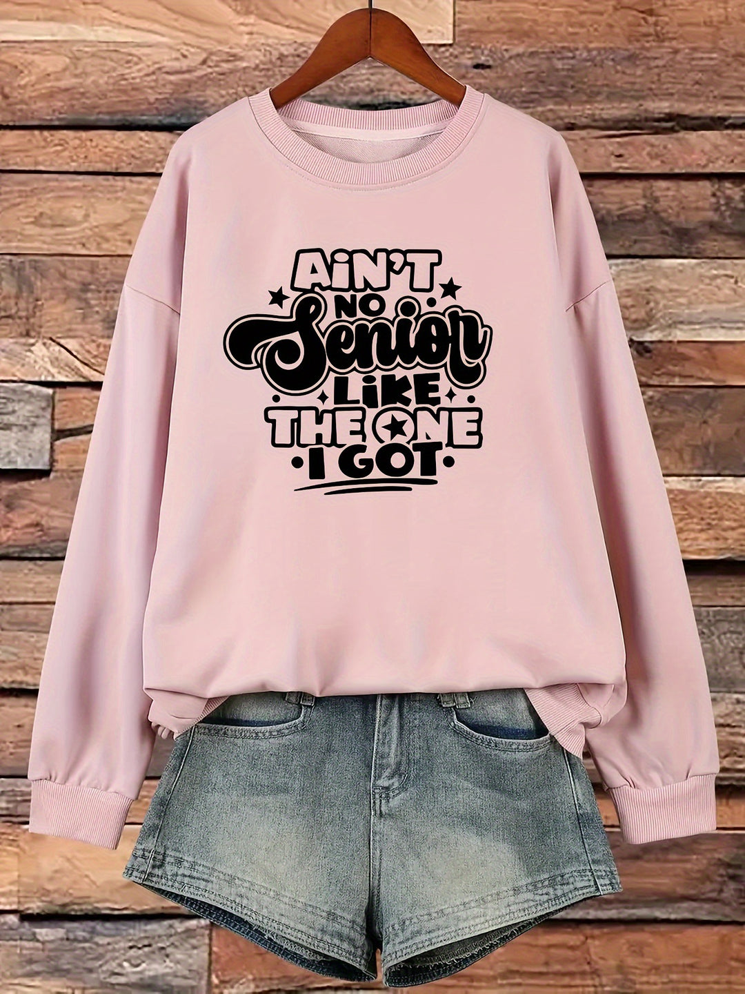 Sweat-shirt pour femmes avec design de slogan décontracté Chic & Stil