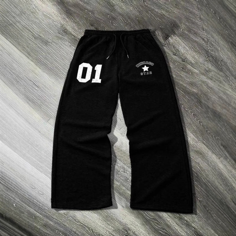 Women’s sporty casual pants with elastic waistband and side pockets Chic & Stil