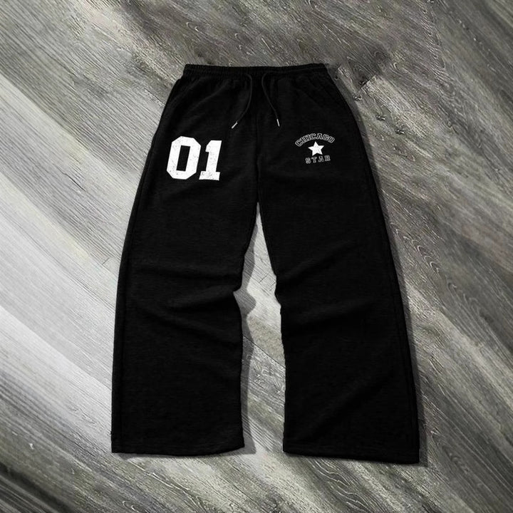 Women’s sporty casual pants with elastic waistband and side pockets Chic & Stil