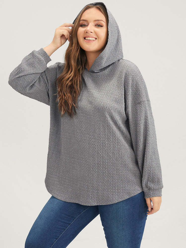 Hoodie décontracté pour femmes avec design texturé Chic & Stil