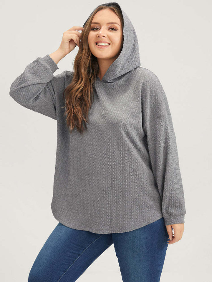 Hoodie décontracté pour femmes avec design texturé Chic & Stil