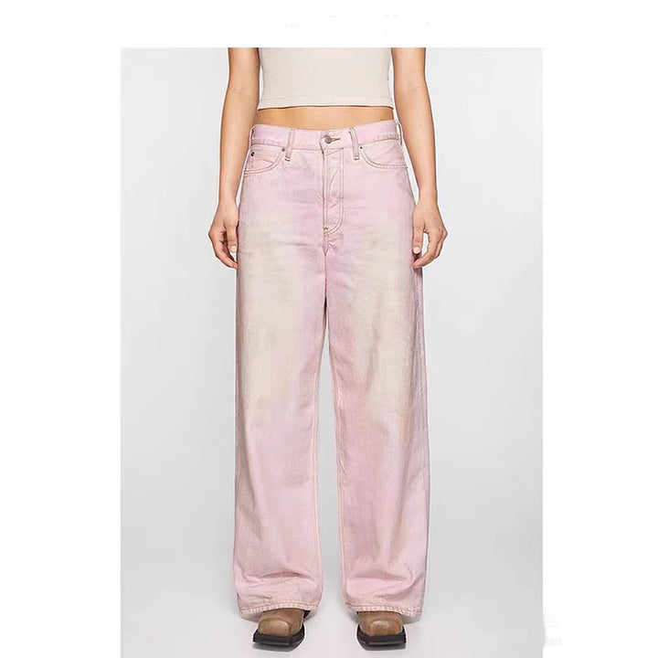 Wide leg jeans for women with high waist and unique color gradient Lune London