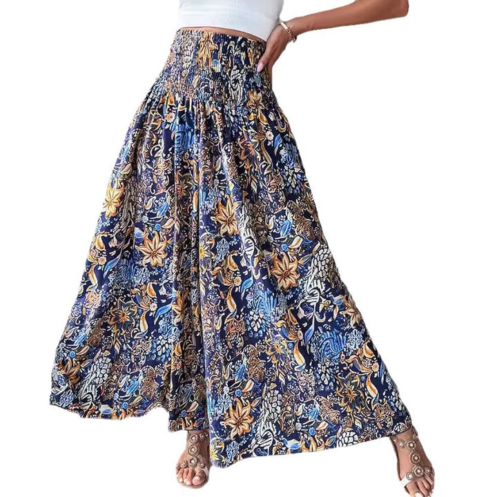Ladies tropical print wide pants Lune London