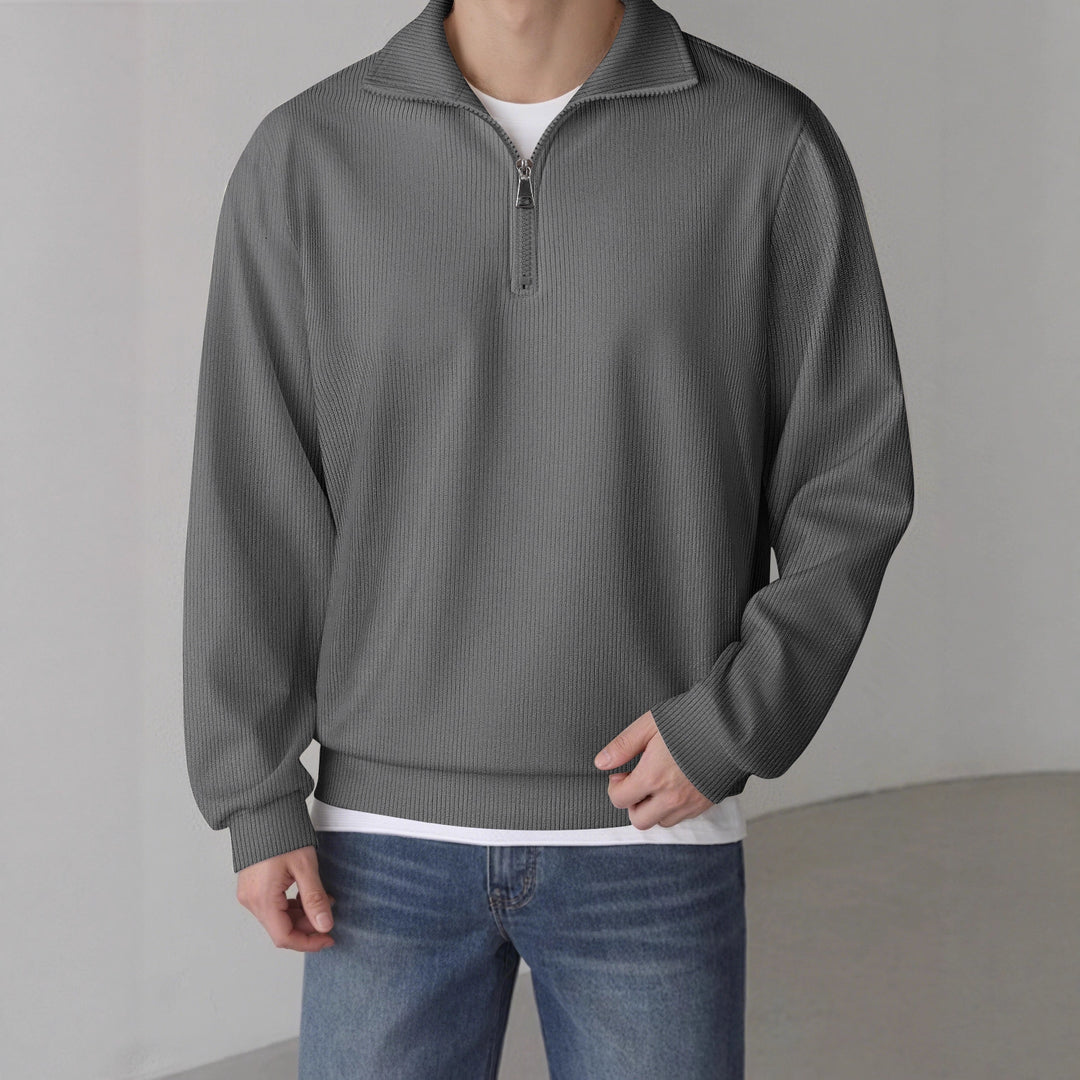 Casual pullover for men with half zipper Lune London