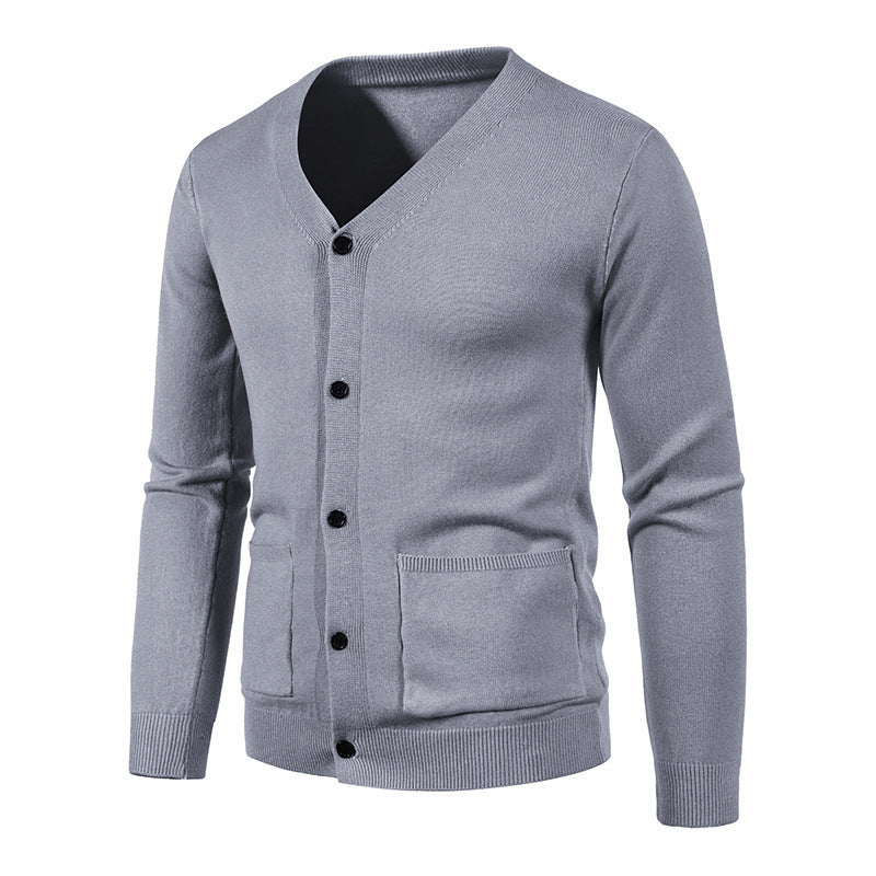 Elegant knit jacket for men with V-neck and practical pockets Lune London