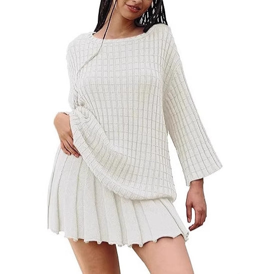 Casual knitted dress for women with asymmetrical hem and loose fit Lune London