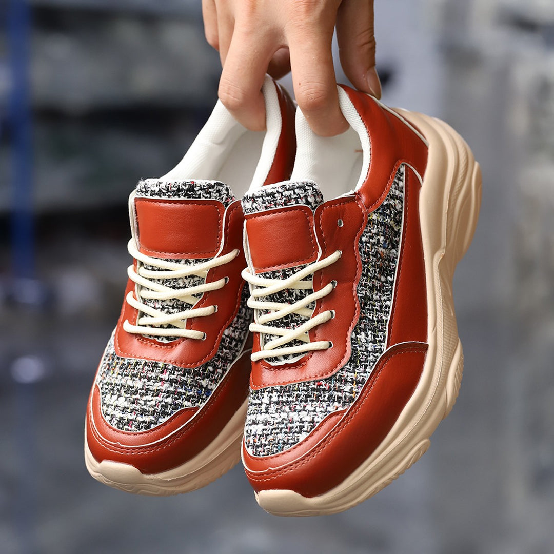 Women's sneakers with a textured upper material and a breathable sole Lune London