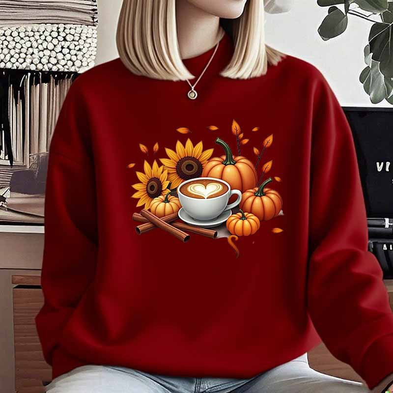 Sweatshirt pour femmes avec motif automnal et impression spéciale Chic & Stil
