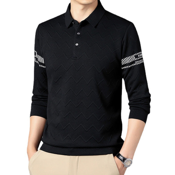 Long sleeve polo shirt for men with structured design and elegant accents Lune London