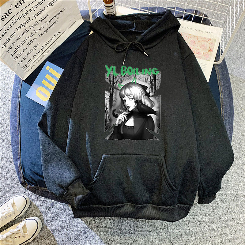 Women's hooded sweatshirt with avant-garde graphic design Chic & Stil
