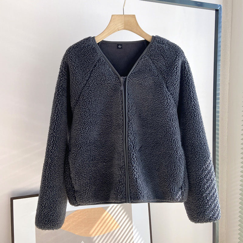 Veste confortable pour femmes avec fermeture éclair sur toute la longueur et doublure en polaire douce Chic & Stil