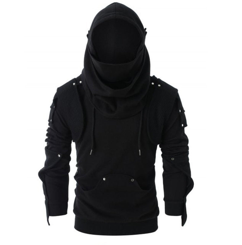 Hooded sweatshirt jacket for men with high collar and innovative details Lune London