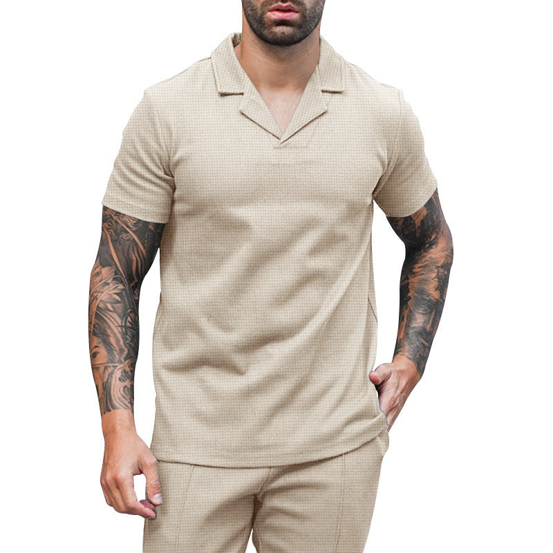 Men's short-sleeve elegant shirt with textured design Lune London