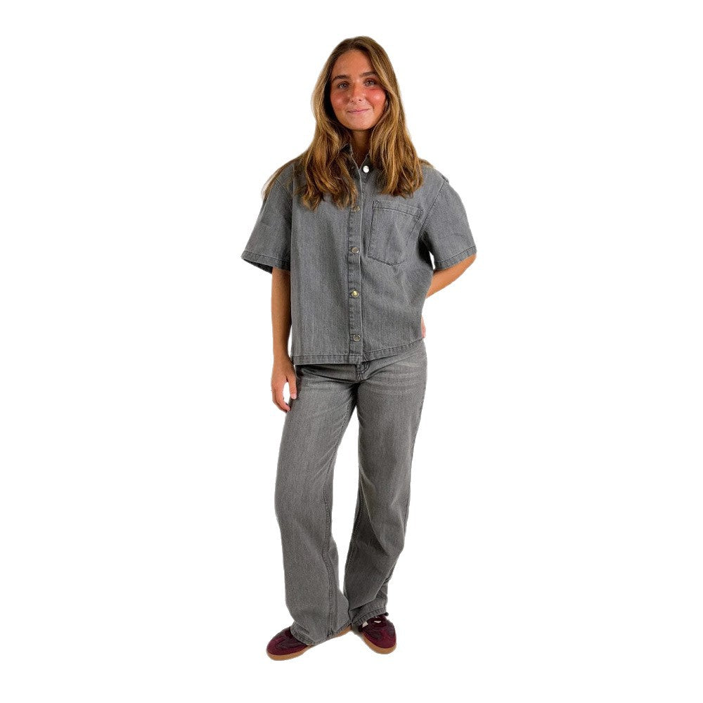 Women's denim shirt jacket in a casual oversized cut Lune London