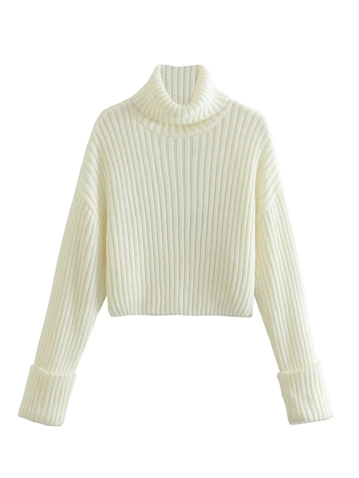 Women's Knit Sweater with High Collar Lune London